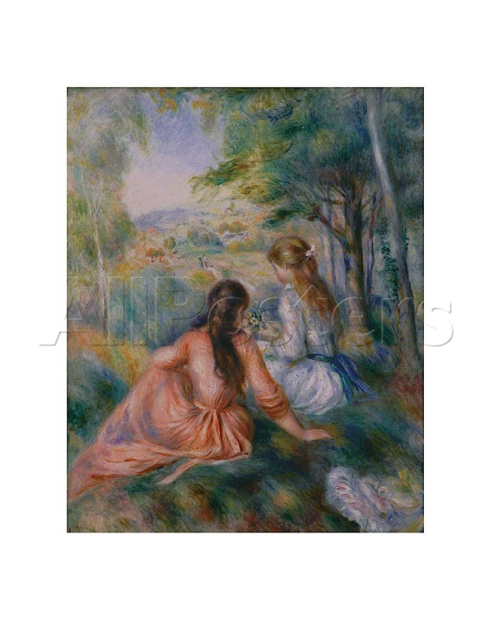 In the Meadow - Pierre Auguste Renoir Painting - Click Image to Close